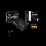 ASUS TUF-B450M-PLUS, AMD B450 mATX gaming motherboard with Aura Sync RGB LED lighting, DDR4 4400MHz support, 32Gbps M.2, HDMI 2.0b, Type C and native USB 3.1 Gen 2.