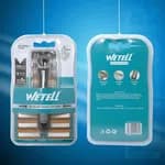 Wetell 6 Blade Razor For Men Shaving Kit - 1 Reusable Handle With 10 Replacement Cartridges Shaving Blades Pack
