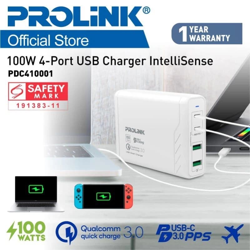 Prolink 4-Port USB Charger 100W - PDC410001