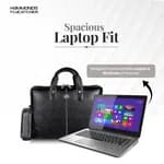 Hammonds Flycatcher Black Genuine Leather Bag For 13 inch Laptop