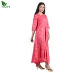 FuLoo's Spice Pink Rayon Anarkali Printed Kurti