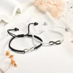 2Pcs 8 Words Infinity Love Couple Bracelets For Women Men Handmade Braided Rope Chain Charm Matching Bracelet Friendship Jewelry