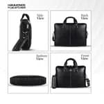 Hammonds Flycatcher Black Genuine Leather Bag For 13 inch Laptop
