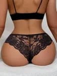 Women\'s Soft Floral Lace Thongs Pack Of 1