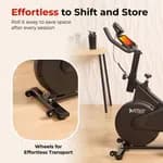 Exercise Spin Bike | Red/Black Seat Adjustable Exercise Spin Bike With Tension Adjustable | Lcd Display Spin Exercise Bike 100KG