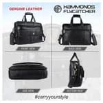 Hammonds Flycatcher Leather Black Laptop Bag for 15.6" Laptop