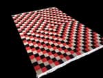 Hand-Knot Red Nepali Carpet: Modern Design, 60 Knots, 170x240 Cm