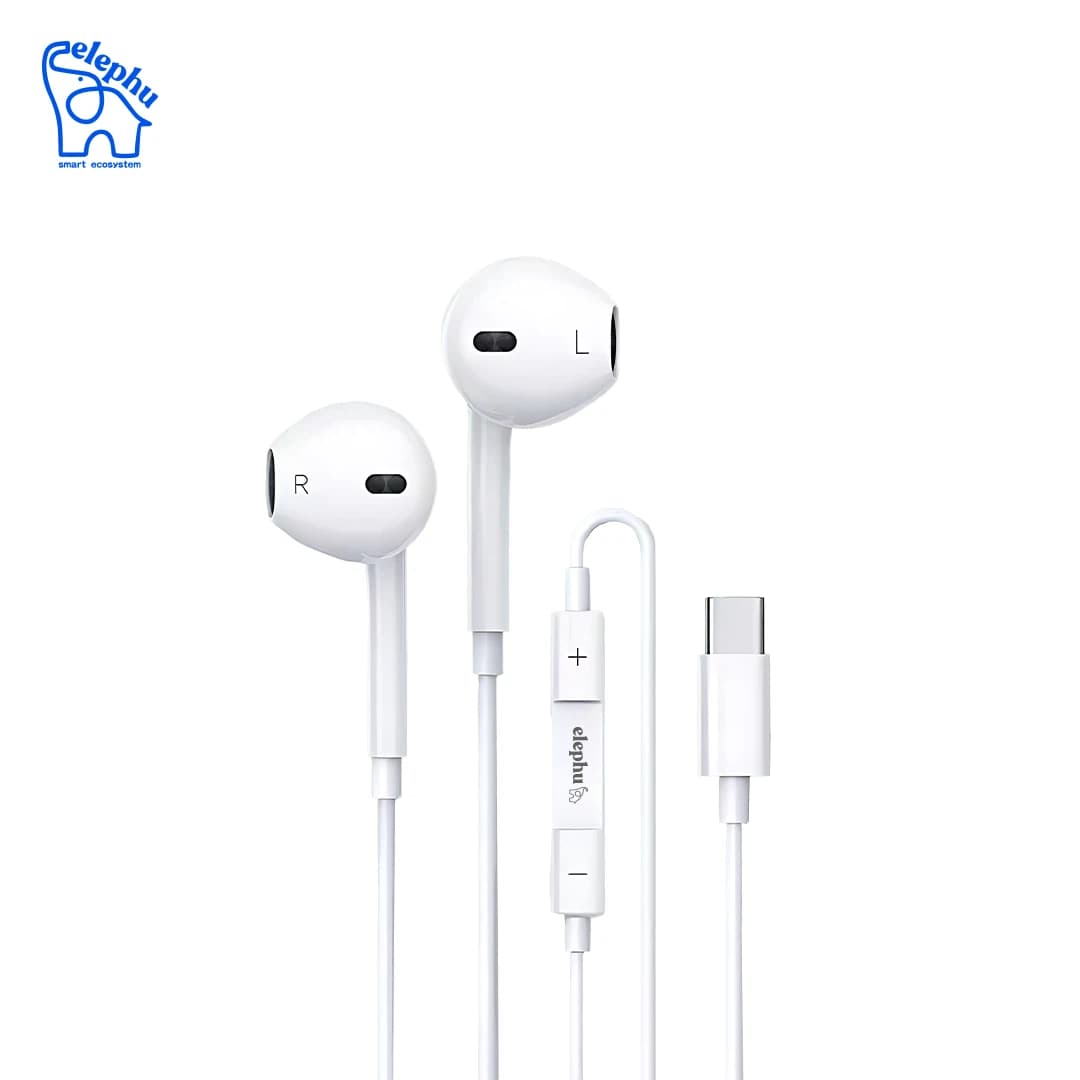 Elephu TuneZ 1010 Earphones| Type C| 3 button controller with MIC| Hi-Res audio| Deep Bass| Stereo sound