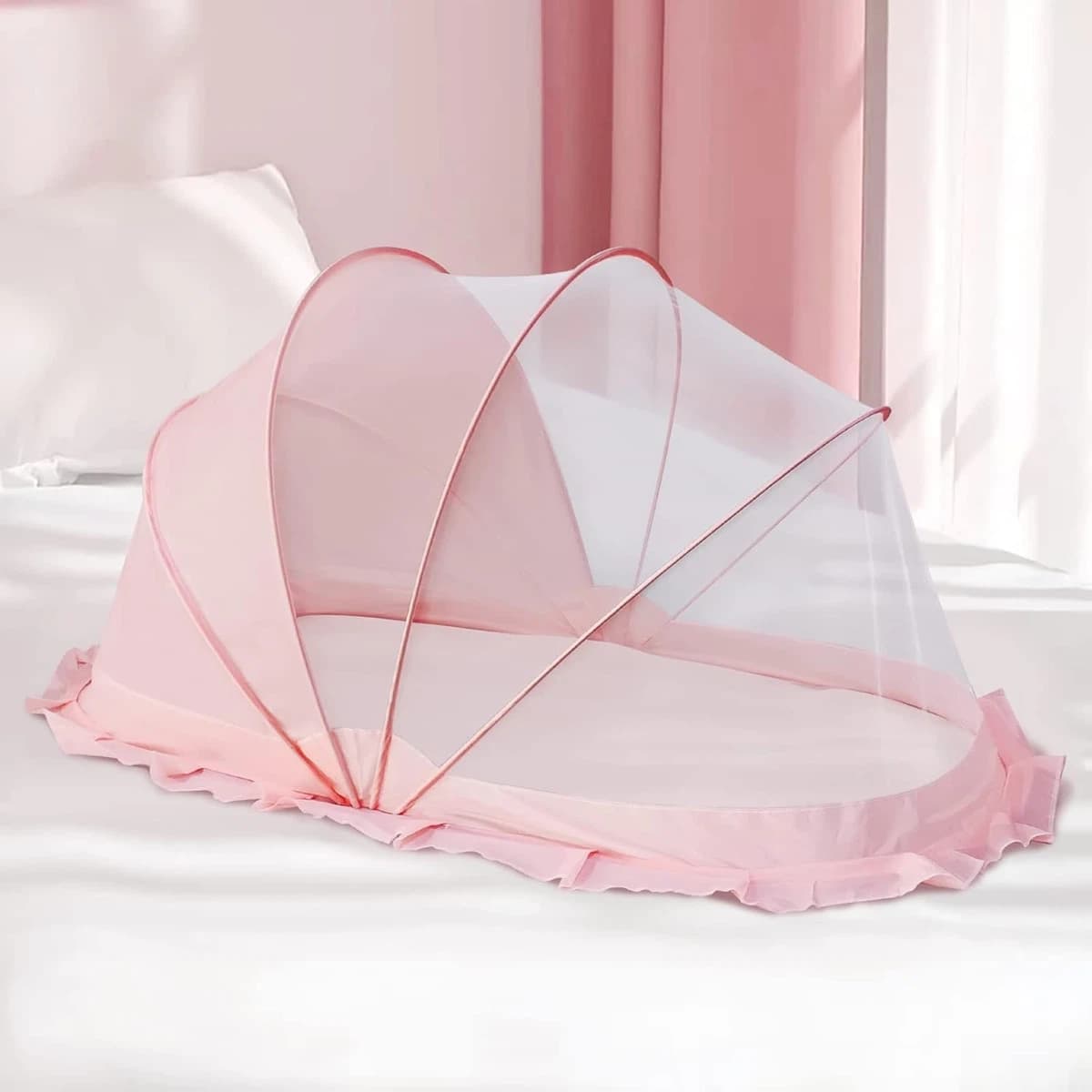 Portable Foldable Baby Mosquito Net - Instant Pop-Up Breathable Mesh Bed Tent & Insect Protection for Infants