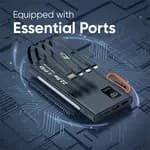 Elephu Powerbank G2X| 10000 mAH| 22.5 W Rapid charge| Built-In cables| Led light| Digital battery indicator|