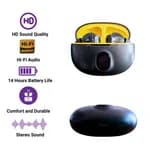 Bullet Power Pro-14 Stereo Headset True Wireless Earbuds TWS Bluetooth 5.3 with LED Display & Hi-Fi Audio - Black/Yellow