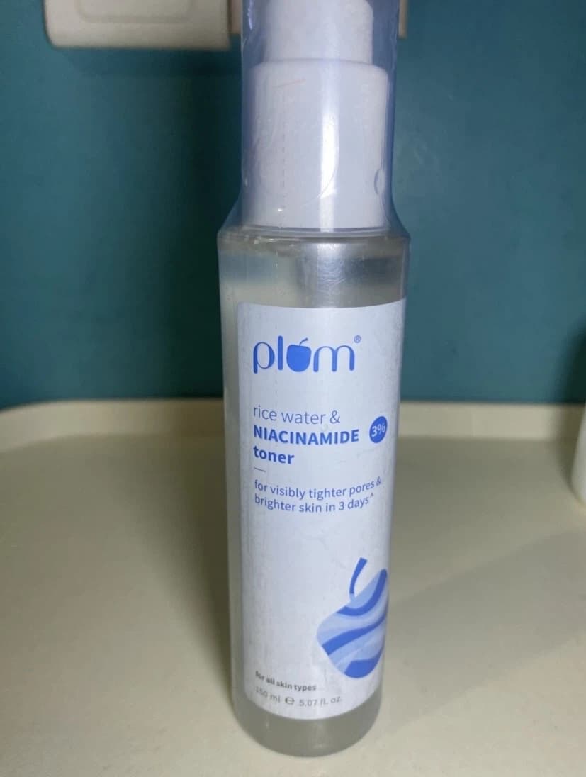 Plum 3% Niacinamide & Rice Water Face Toner | Alcohol-Free Toner for Oily Acne Prone Dry Combination Skin | 150ml