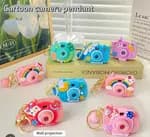 1PC Sanrio Kuromi Hello Toy Kitty Glowing Small Camera Kirby Anime Keyring Camera Keychain Toy for Girls Game Pendant