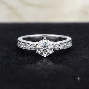 PURE SILVER SETTING ZERCON DIAMOND RING FOR WOMEN - Available at AfnoBazar Nepal