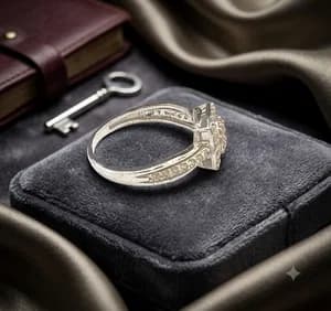 PURE SILVER SETTING SQUARE RING FOR WOMEN - Available at AfnoBazar Nepal