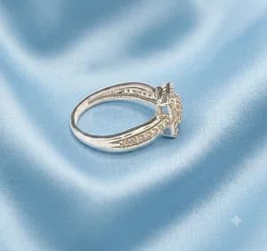 PURE SILVER SETTING SQUARE RING FOR WOMEN - Available at AfnoBazar Nepal