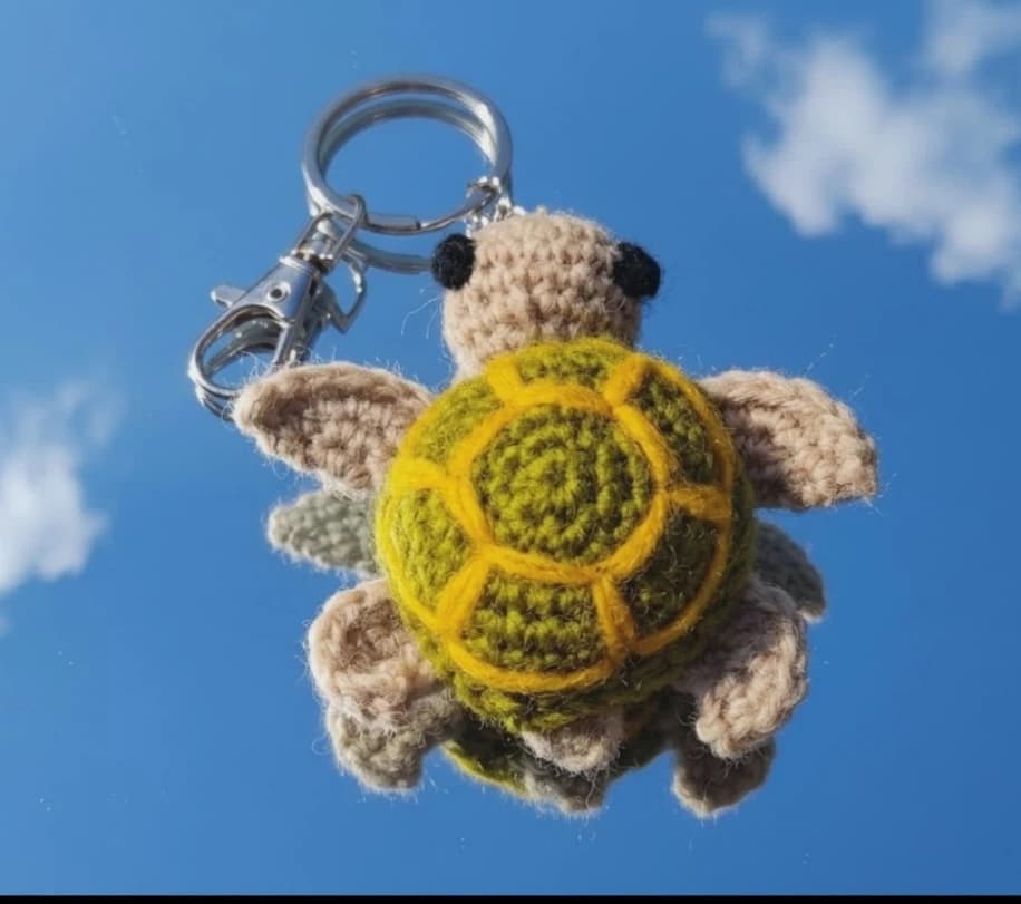Handemade Woolen Crochet Turtel Keychain