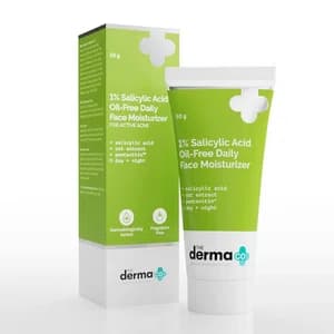 The Derma Co 1% Salicylic Acid Oil-Free Face Moisturizer with Oat Extract for Active Acne - 50g